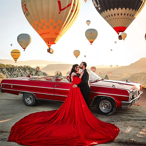1963 Chevrolet Impala (red) classic car tour in Cappadocia